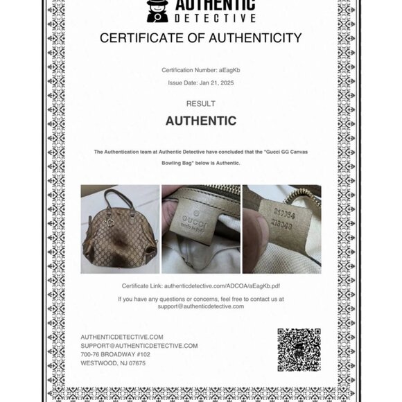 Auth Gucci GG Lurex Heart Bit Canvas Handbag Brown/Bronze Made in Italy - Picture 13 of 13